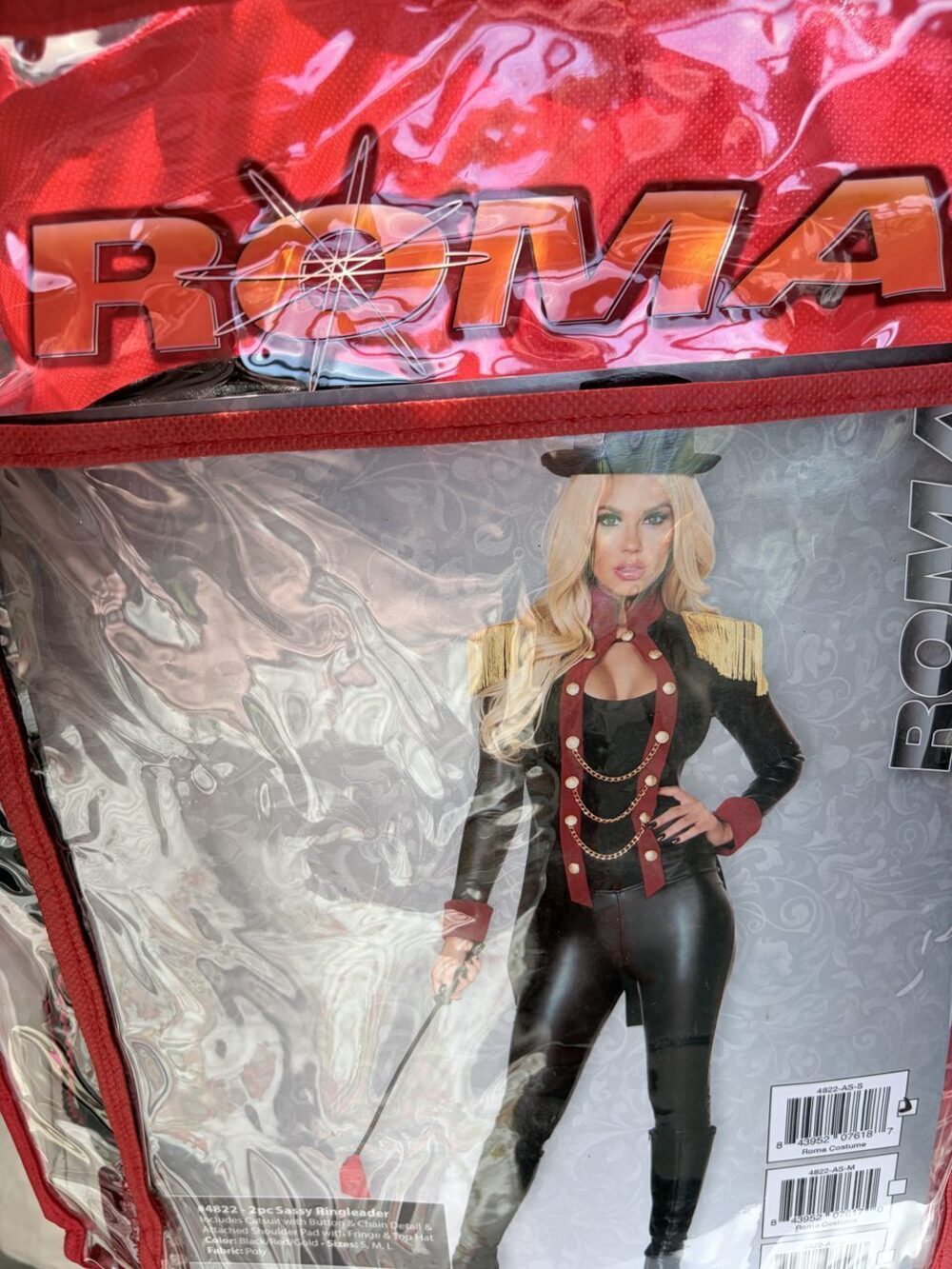 Roma Black Red Adult Halloween Costume New in Package